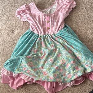 Cheeky Plum Pink and Blue Floral Dress